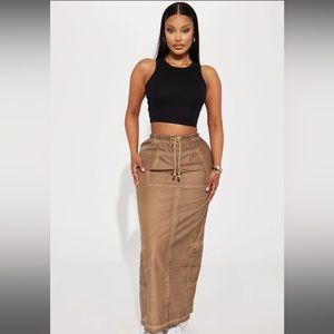 NWT Old Soul Washed Nylon‎ Skirt 
Mocha